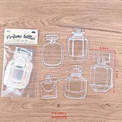 Bottle Пластиковая прозрачная прессованная обложка для закладки в виде цветка, закладка для образцов сухоцветов своими руками, с клеем внутри, образец бутылки, 110x65 мм, 5 стиль, 4 шт / стиль, 20 шт / комплект