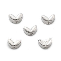 Платина Латунные бусины, без свинца и без кадмия, долговечный, лист, платина, 3x5x2.8 мм, отверстие : 1 мм