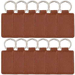 Седло Коричневый Брелок-подвеска из искусственной кожи с вырезом и отверстием 12шт., с кольцом из сплава платинового тона, седло коричневый, 90 мм