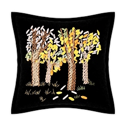 Золотистый Наборы для вышивания подушек с цветочным узором своими руками, включая наволочку, нитки и игла для вышивания, золотые, 450x450 мм