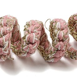 Pink Häkelspitzenbesatz aus Polyester, Gestrickter Dekorbesatz für Kleidung, Brautkleid, rosa, 5/8 Zoll (17 mm)