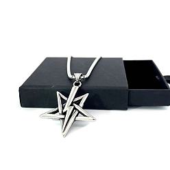 Нержавеющая Сталь Цвет Модное ожерелье-колье в виде звезды молнии из нержавеющей стали, унисекс, минималистичное украшение