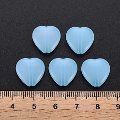 Light Sky Blue Transparent Acrylic Beads, Dyed, Heart, Light Sky Blue, 13.5x14x6mm, Hole: 1.5mm, about 775pcs/500g
