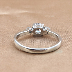 Нержавеющая Сталь Цвет 304 женские кольца из нержавеющей стали с прозрачным кубическим цирконием, цвет нержавеющей стали, размер США 7 (17.3 мм)