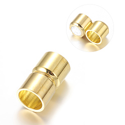 Золотой Магнитные застежки из сплава с клеевыми концами, колонка, золотые, 19~21x11 мм, отверстие : 9 мм