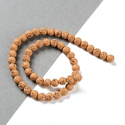 Sandy Brown Synthetic Lava Rock Dyed Beads Strands, Round, Sandy Brown, 7.5~8mm, Hole: 1mm, about 50pcs/strand, 14.88''(37.8cm)