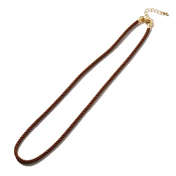 Сиена Изготовление ожерелья из нейлонового миланского шнура, с латунной фурнитурой и карабинами из нержавеющей стали, золотые, долговечный, цвет охры, 17.91~18.31 дюйм (45.5~46.5 см)