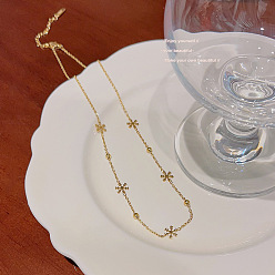 Золотой Ожерелья из нержавеющей стали со снежинками для женщин, золотые, 15.75 дюйм (40 см)