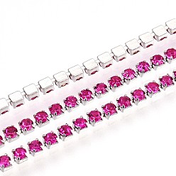 Камелия Железо горный хрусталь чашка цепи, с катушкой, серебряные, камелия, 2x2x2 мм, около 30.00 футов (9.14 м) / рулон