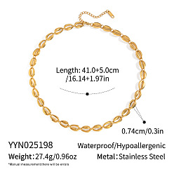 Настоящее золото 18K 304 Браслеты-цепочки из нержавеющей стали в форме ракушек каури для женщин, реальный 18 k позолоченный, 16-1/8 дюйм (41 см)