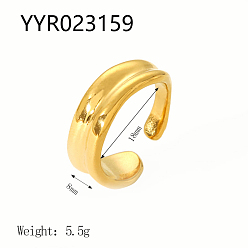 Настоящее золото 18K Минималистичный 304 манжеты из нержавеющей стали, уникальные дизайнерские украшения, реальный 18 k позолоченный, 8 мм, внутренний диаметр: 18 мм