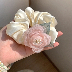 Pink Cloth Hair Ties, Flower, Pink, 90x120mm