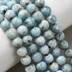 Ларимар Природные ларимар бисер нитей, круглые, 6~6.5 мм, отверстие : 0.7 мм, около 65~66 шт / нитка, 15.87~16.06'' (40.3~40.8 см)
