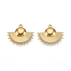 Настоящее золото 18K 304 подвески из нержавеющей стали, ионное покрытие (ip), фанатские прелести, реальный 18 k позолоченный, 18x21x2.5 мм, отверстие : 1.5 мм