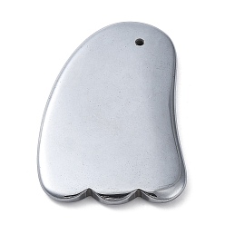 Терагерцовый камень Доски гуаша из натурального терагерцового камня, массажный инструмент, рог, 71x50x6 мм, отверстие : 3 мм