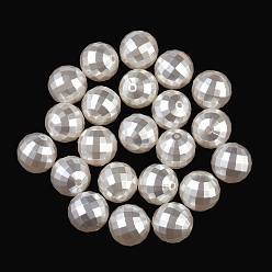 Морская Ракушка АБС-пластик, искусственная ракушка, жемчужные бусины, круглые, граненые, цвет морской раковины, 20 мм, отверстие : 2 мм, 116 шт / 5020 г