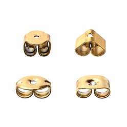 Golden 40Pcs 4Size PVD Vacuum Plating 304 Stainless Steel Ear Nuts, Butterfly Earring Backs for Post Earrings, Golden, 6x4.5x3mm, Hole: 0.8mm, 10pcs/Size