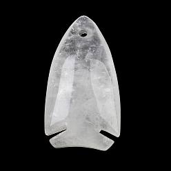 Quartz Crystal Natural Quartz Crystal Pendants, Rock Crystal Fish Charms, 39.5x22~23x12~12.5mm, Hole: 2mm