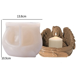 White Angel DIY Silicone Molds, Aromatherapy Candle Holder Moulds, Candlestick Making Molds, White, 10.2x10.9x13.8cm