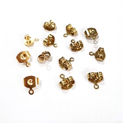 Золотой Латунные гайки, с петлей, золотые, 8.3x7x3.7 мм, отверстие : 0.8 мм