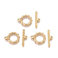 Золотой Ионное покрытие (ip) 304 застежки из нержавеющей стали, кольцо, золотые, Кольцо: 19x14.6x2.5 mm, отверстие : 1.7x2.2 мм, бар: 6.2x21.8x2.7 mm, отверстие : 1.7x2 мм
