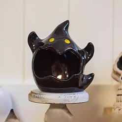 Черный Хэллоуин керамические украшения, подсвечники, призрак, чёрные, 110x80x120 мм