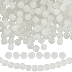 Белый 3 нити из запекаемых окрашенных искусственных стеклянных круглых бусин из нефрита, белые, 8.5~9 мм, отверстие : 1.5 мм, около 100~105 шт / нитка, 31.80'' (80.77 см)
