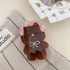 Седло Коричневый Заколки для волос с когтями из ацетата целлюлозы (смола), форма кошки, аксессуары для волос для девочек или женщин, седло коричневый, 83x51 мм