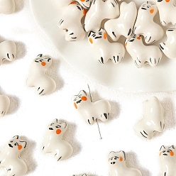 Собака Фарфоровые бусины ручной работы, животные, белые, собака, 18x13 мм