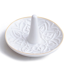 Белый Керамическая безделушка, круглая тарелка для украшений, лоток для хранения колец, , серьга, белые, 100x60 мм