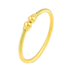 Настоящее золото 22K Круглые латунные открытые браслеты-манжеты, витые браслеты с крутящим моментом для женщин, реальный 22 k позолоченный, внутренний диаметр: 2-1/8x2 дюйм (5.4x5.1 см)