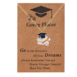 Book Ожерелья из сплава с подвеской на тему выпускного, золотые, книга, 17.32 дюйм (44 см)