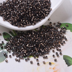 (DB0184) Темно-серо-коричневый с Серебряной Подкладкой Бусины miyuki delica, цилиндр, японский бисер, 11/0, серебряная линия, (дБ 0184) темно-серого цвета на подкладке, 1.3x1.6 мм, отверстие : 0.8 мм, Около 100000 шт / 500 г