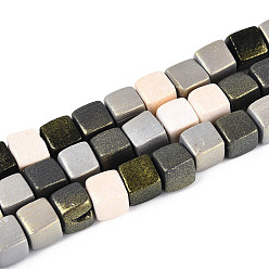 Темно-оливково-зеленый Полимерной глины ручной работы бисер нитей, жемчужные, кубические, темно-оливковый зеленый, 6~7x5.5~6.5x5.5~6.5 мм, отверстие : 1.4~1.8 мм, около 62 шт / нитка, 15.94~16.14 дюйм (40.5~41 см)