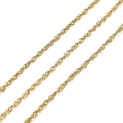 Золотой Ионное покрытие (ip) 304 сингапурские цепи из нержавеющей стали, пайки, с катушкой, золотые, 2.5x1.5x1 мм
