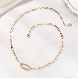 Золотой 304 Подвеска-карабин из нержавеющей стали с винтовым креплением, цепочка из скрепок, золотые, 18.27 дюйм (46.4 см)