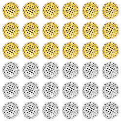 Platin & golden 600 Stück 2 Farben tibetanische Legierungsperlen, Blume, Platin & golden, 5.5x5.5x3 mm, Bohrung: 1 mm, 300 Stk. je Farbe