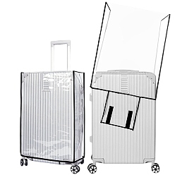 Черный Прозрачный чехол для багажа из ПВХ, прозрачный защитный чехол для дорожного чемодана, для 26дюймового чемодана, чёрные, 470x295x585 мм