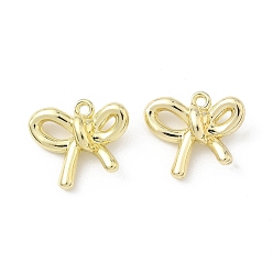 Золотой Подвески из сплава , стойки покрытие, бантом, золотые, 18x20x6.5 мм, отверстие : 1.6 мм