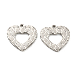 Нержавеющая Сталь Цвет Не тускнеющие 316l подвески из хирургической нержавеющей стали, лазерная резка, шарма сердца, цвет нержавеющей стали, 14.5x15.5x1.5 мм, отверстие : 1.4 мм