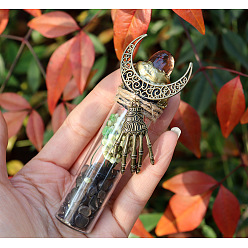 Дымчатый Кварц Натуральные лабрадоритовые дисплеи, для украшения дома, бутылка желаний, 120x25 мм