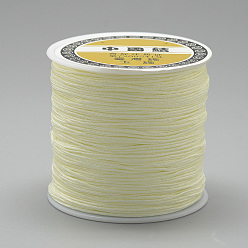 Beige Nylon Thread, Chinese Knotting Cord, Beige, 0.4mm, about 174.98 Yards(160m)/Roll