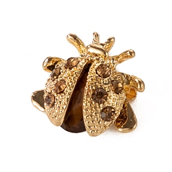 Копченая Топаз Брошь из сплава со стразами для рюкзака, коровка, курил топазом, 22x20 мм
