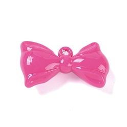 Камелия Большие подвески из непрозрачного акрила, окрашенные распылением, бантом, камелия, 31x56x16 мм, отверстие : 3.5 мм