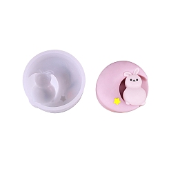 Белый Diy дисплей силиконовые формы, формы для литья смолы, луна с кроликом, белые, 73x30 мм