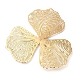 Light Gold Стойка гальваническая латунная филигранные столярные изделия, гравированные металлические украшения, клевер, золотой свет, 49x50.5x0.2 мм, отверстие : 1.4 мм