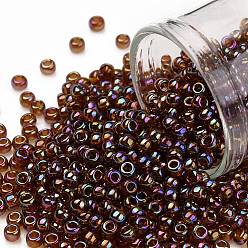 (177) Transparent AB Smoky Topaz Тохо 8/0 круглые бусины, японский бисер, (177) прозрачный аб дымчатый топаз, 3 мм, отверстие : 1 мм, Около 222 шт / 10 г