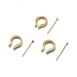 Золотой 925 шкентель стерлингового серебра поручительств, с печатью s925, золотые, 10x8x2.5 мм, штифты : 15.5x0.4 мм