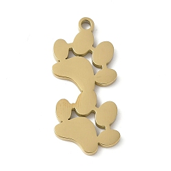 Paw Print 304 подвески из нержавеющей стали, непрерывный амулет кошачий коготь, отпечаток лапы, 25.5x11.5x1.5 мм, отверстие : 1.6 мм