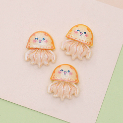 Jellyfish Тема морских организмов непрозрачные смоляные кабошоны, медуза, 21x19 мм